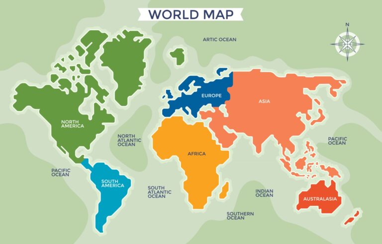WORLD CONTINENTS MAP