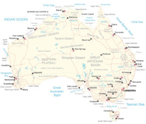 Australia Map – Cities And Roads 