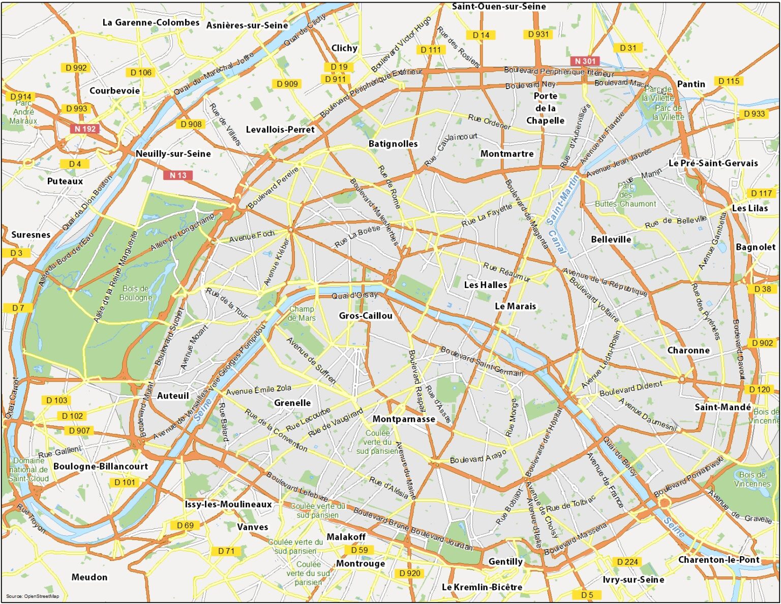 Paris Map France 1536x1187 