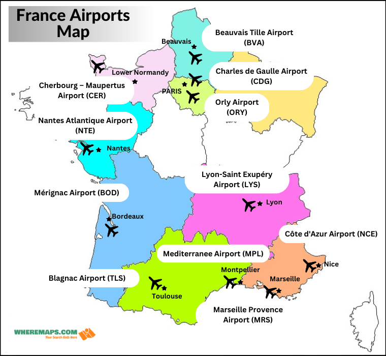 France Airports Map