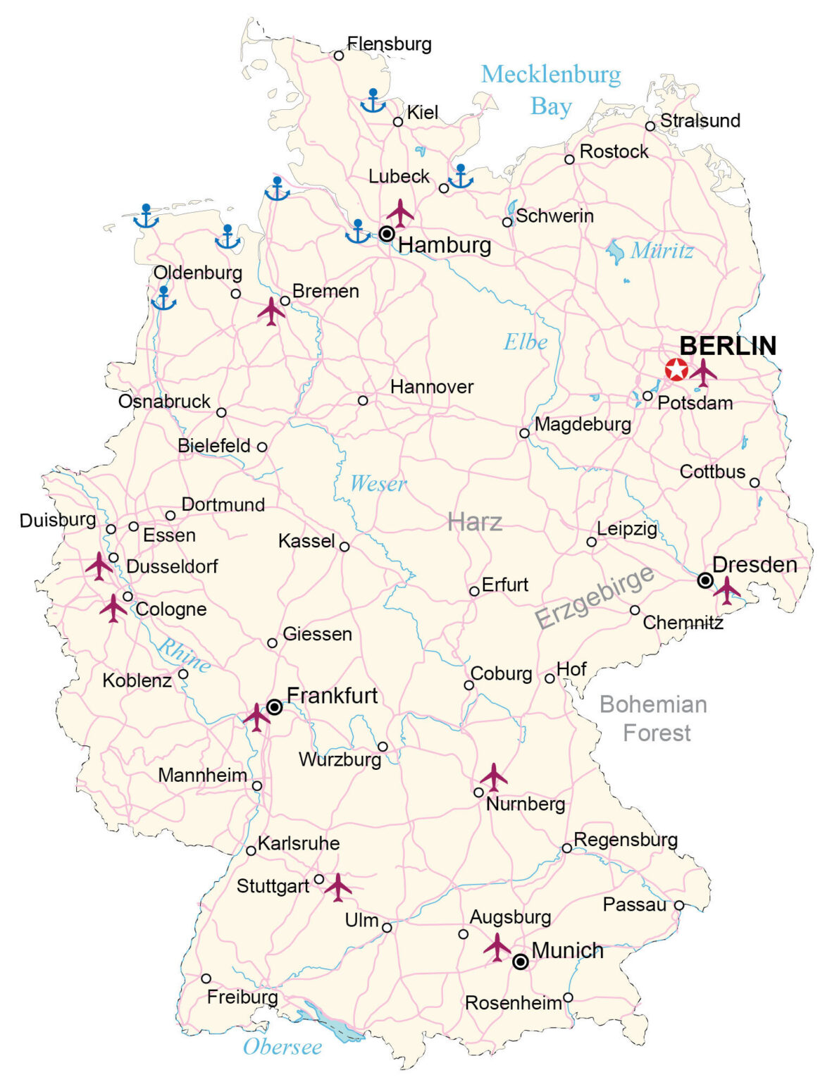 Map of Germany - Plan Your Trip to Germany with our Map