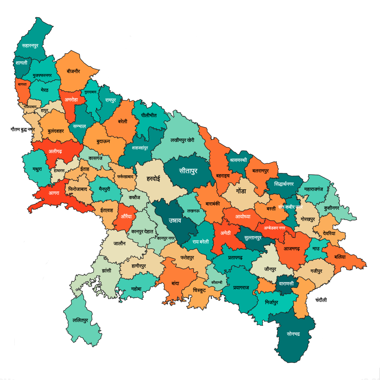 UP Map District Wise | UP District Map | UP Ka Naksha | India
