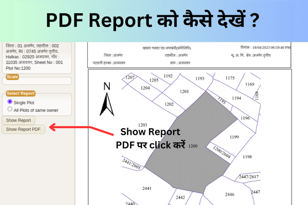 PDF Report को कैसे देखें Bhu Naksha Rajasthan