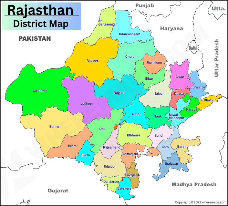 Rajasthan Map With District PDF