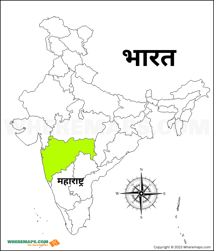 Maharashtra in India Map in Hindi
