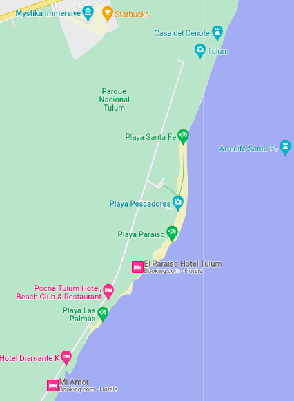 Tulum Beaches Map