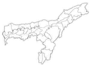 Assam Outline Map | Assam Blank Map