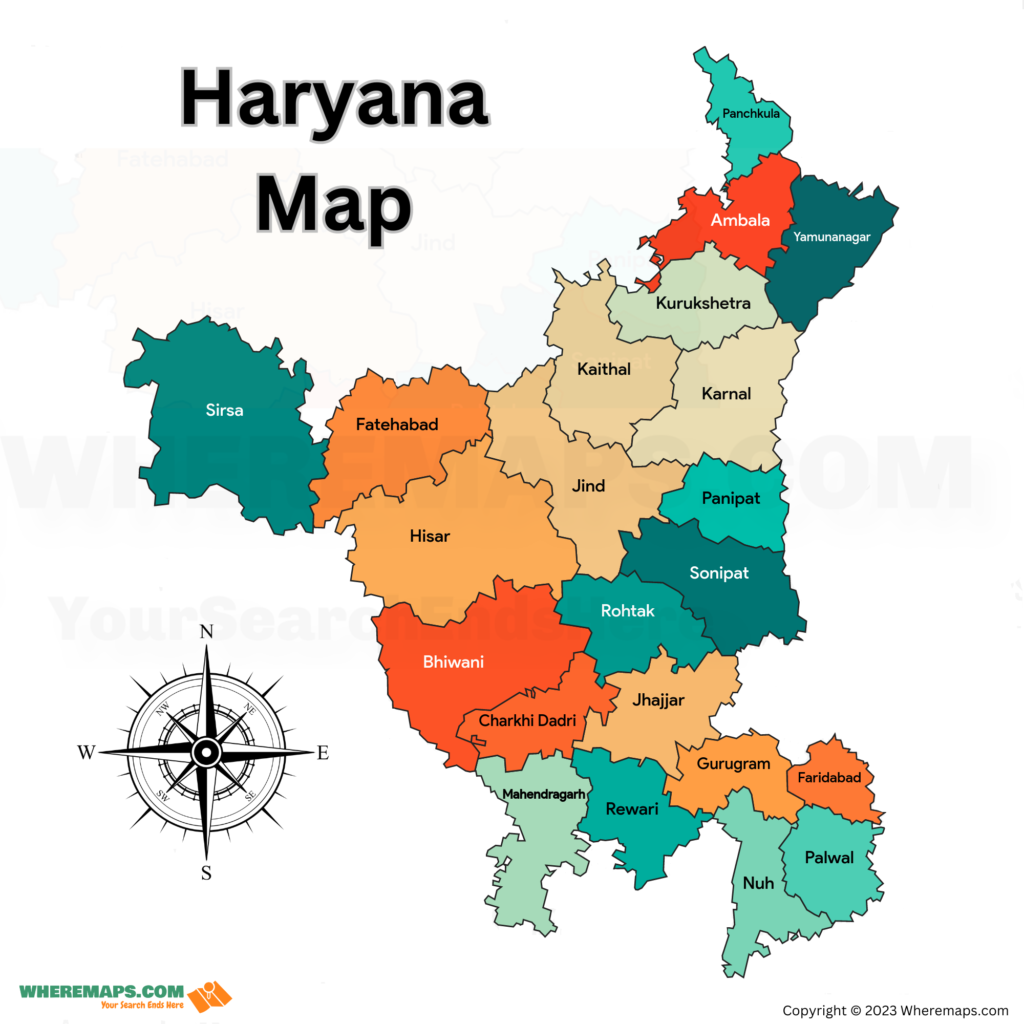 Haryana District Map | Haryana Map Pdf