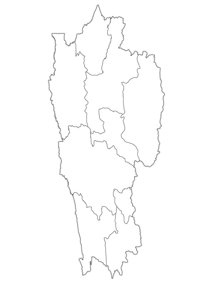 Mizoram Outline Map | Mizoram Blank Map