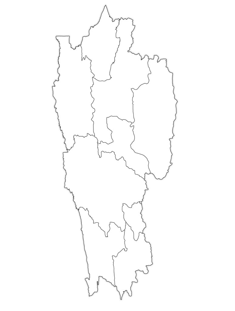 Mizoram Outline Map 