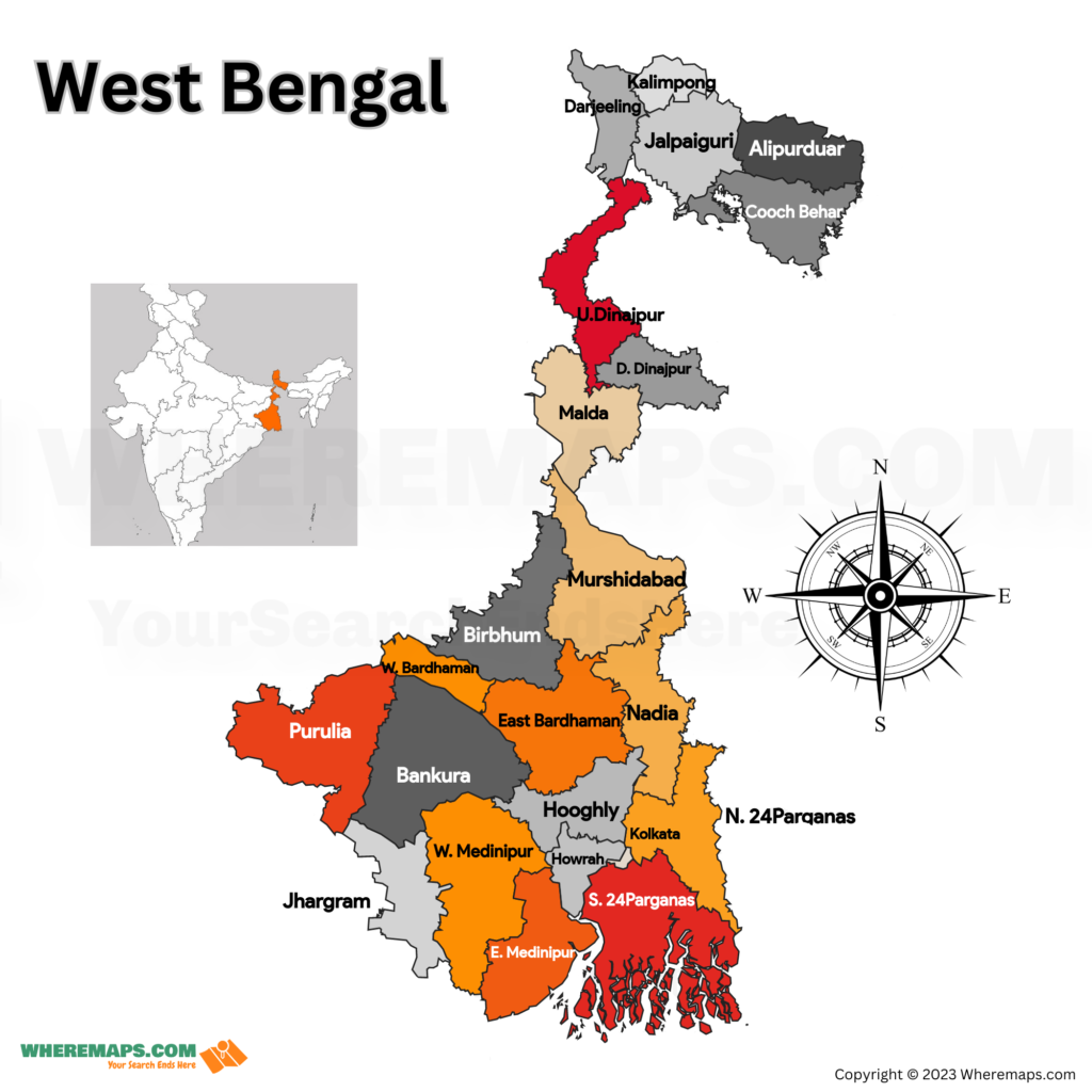 West Bengal District Map 1024x1024 
