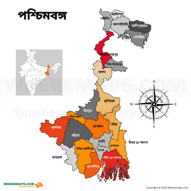 West Bengal Map In Bengali 2161