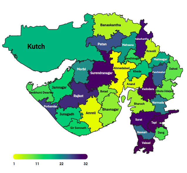 Gujarat District Map - All district list 2023